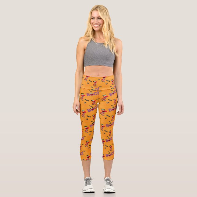 Leggings Capri Elmo | Patrón de boo de Halloween (Anverso)