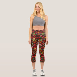 Leggings Capri Embrodería tradicional de Palestina Tatreez