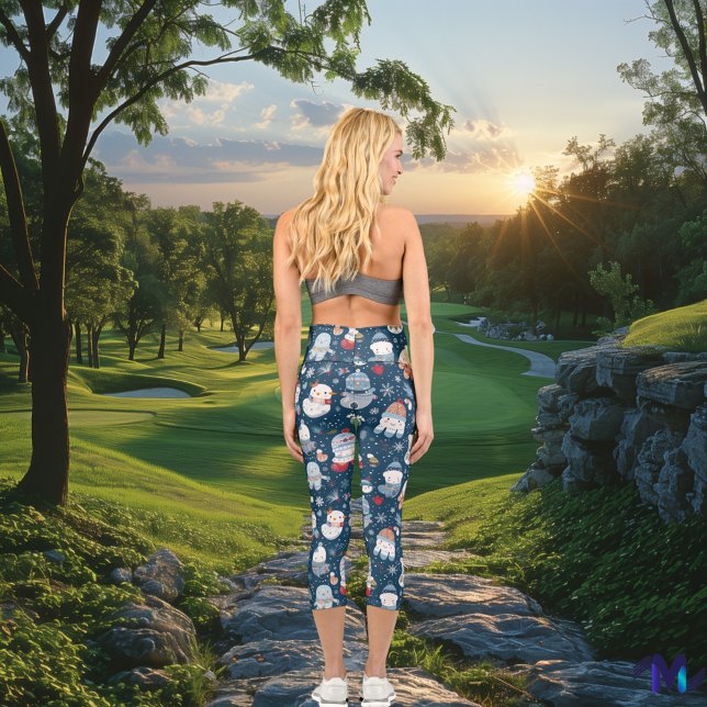 Leggings Capri Encantadores Navidades kawaii hombres de nieve en  (Subido por el creador)