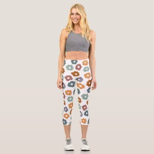 Leggings Capri Encanto Retro Floral Terroso y Encanto Botánico