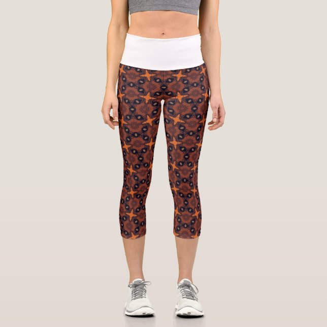 Leggings Capri Enrejado de estrellas sazonadas (Anverso)