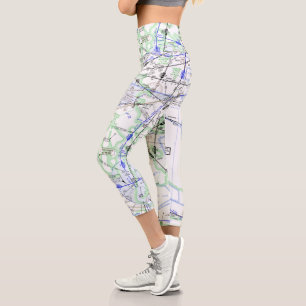 Leggings Capri Enrutar las piernas de Capri de gráfico de baja al