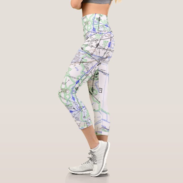 Leggings Capri Enrutar las piernas de Capri de gráfico de baja al (Izquierda)