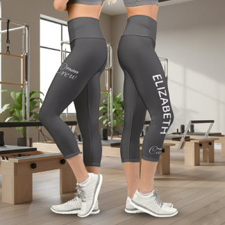 Leggings Capri Equipo de Pilates personalizado Reformer / Mat Gri