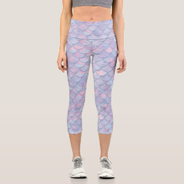 Leggings Capri Escalas de sirena, criatura mágica