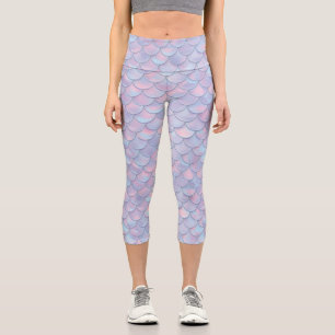 Leggings Capri Escalas de sirena, criatura mágica