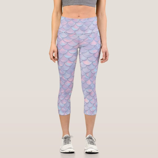 Leggings Capri Escalas de sirena, criatura mágica (Anverso)