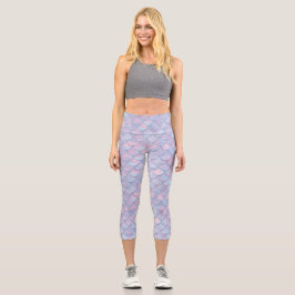 Leggings Capri Escalas de sirena, criatura mágica
