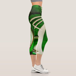 Leggings Capri Escalera circular verde