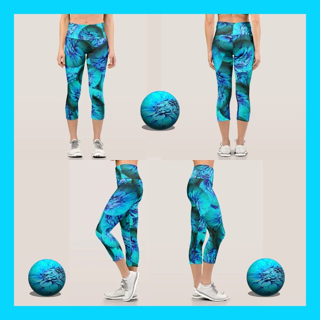 Leggings Capri Esferas turquesa y azul en óptica 3D (Subido por el creador)