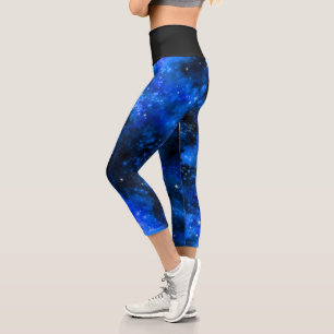 Leggings Capri Espacio de las Estrellas de la Galaxia Azul