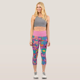 Leggings Capri Espectacular floral exótica