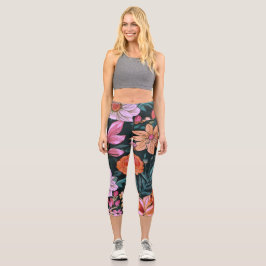 Leggings Capri Espejo Jardín de Flores