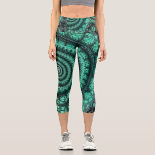 Leggings Capri Espiral de malaquita fracturada
