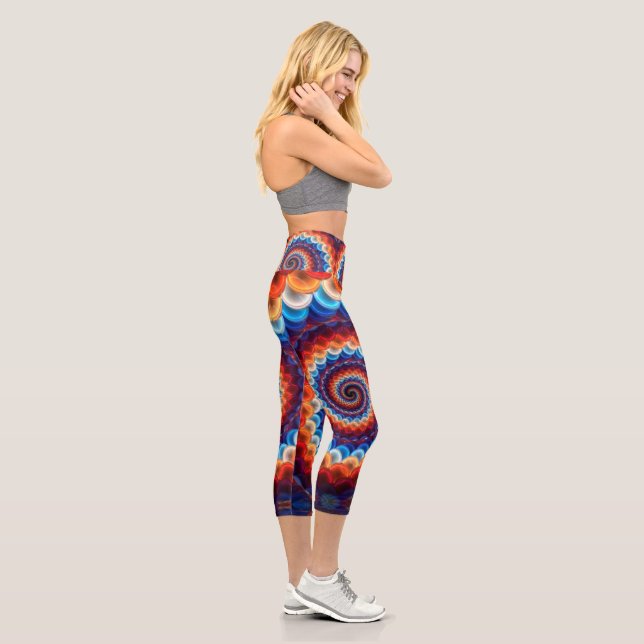 Leggings Capri espirales de arco iris Capris de alta destreza (Derecha)