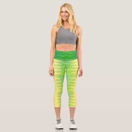 Leggings Capri Espirales perennes en capris amarillos de cintura 
