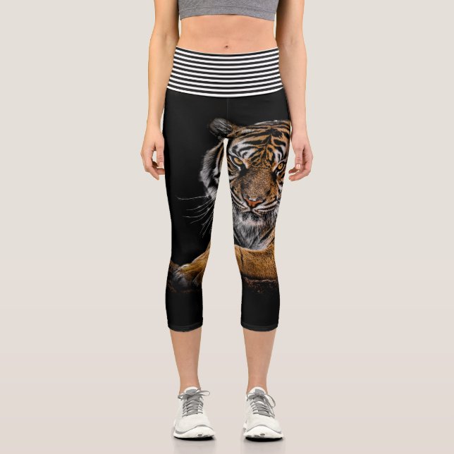 Leggings Capri Espíritu animal tigre (Anverso)