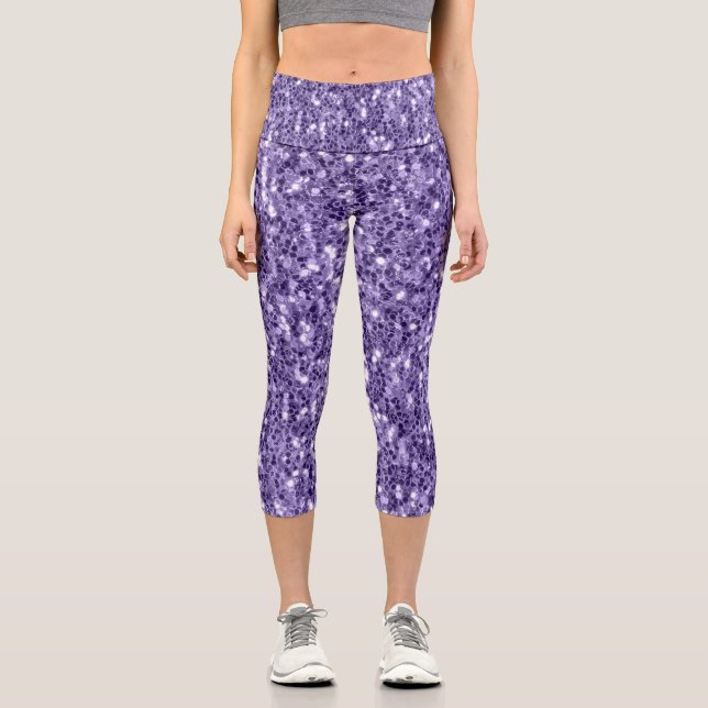 Leggings Capri Espuma purpurina púrpura ultravioleta (Anverso)