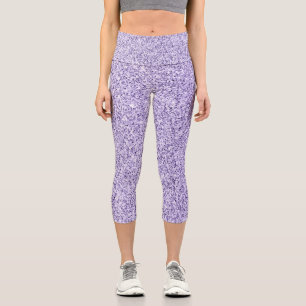 Leggings Capri Espuma ultravioleta de purpurina púrpura