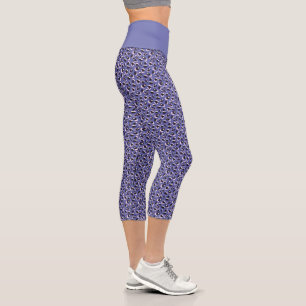 Leggings Capri Estampado Animal Abstracto Morado