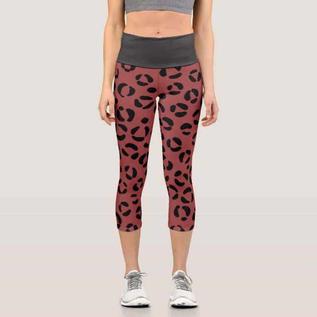 Leggings Capri Estampado animal burgundy (Anverso)