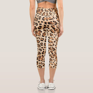 Leggings Capri Estampado Animal Leopardo Crema