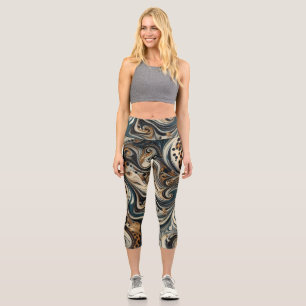 Leggings Capri Estampado de leopardo abstracto en espiral