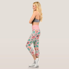 Leggings Capri Estampillas de retro Navidades