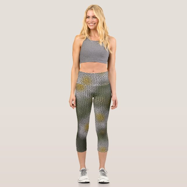 Leggings Capri Estilo artístico moderno de Daisies (Anverso)