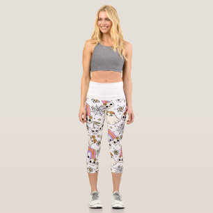 Leggings Capri Estilo: Capris de cintura alta