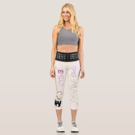 Leggings Capri Estilo de graffiti nombre personalizado 5 letras C