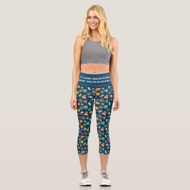 Leggings Capri Estilo de laboratorio: Leyendas de Personalizable  (Anverso)