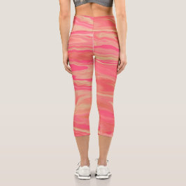 Leggings Capri Estilo moderno de moda amarillo y rosa