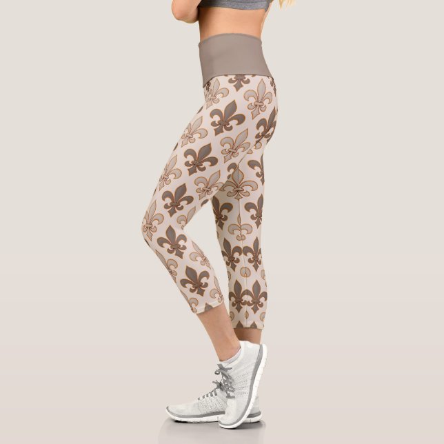 Leggings Capri Estilo real de lis neutro en tierra  (Izquierda)