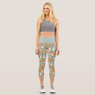 Leggings Capri Estilosos calaveras de vainas y arañas