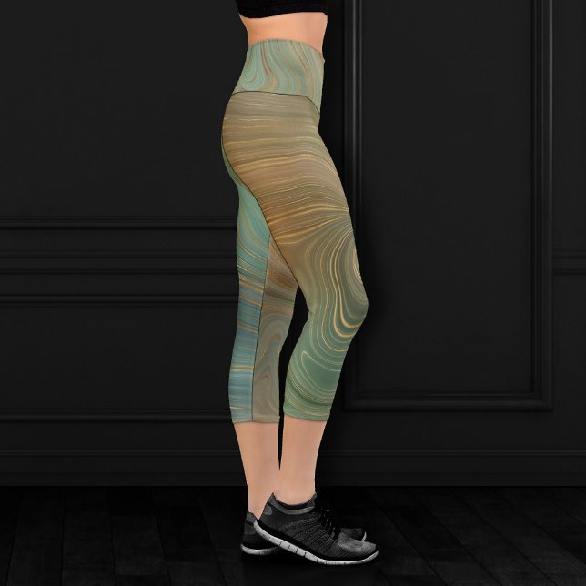 Leggings Capri Estratos de Olive Earthy | Agentes de tinta verde  (Subido por el creador)