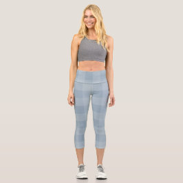 Leggings Capri Estrella azul lluviosa especular con Gingham