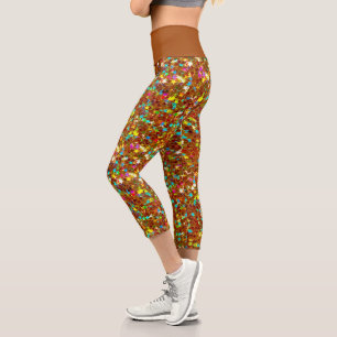Leggings Capri Estrella de cobre irlandés Purpurina Capri Leggin
