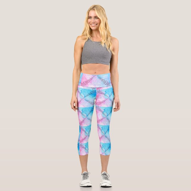 Leggings Capri estrellas calieidoscopo-pastel (Anverso)
