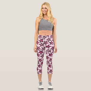 Leggings Capri Estrellas de cebra rosa