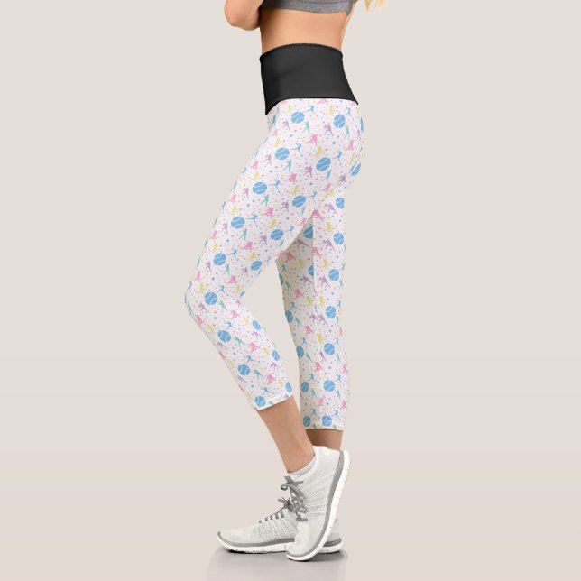 Leggings Capri Estrellas de chicas de Softball (Izquierda)