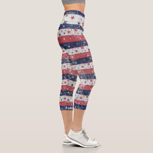 Leggings Capri Estrellas de Grunge y rayas