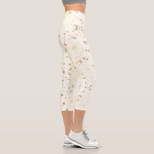 Leggings Capri Estrellas de oro brillantes (Derecha)