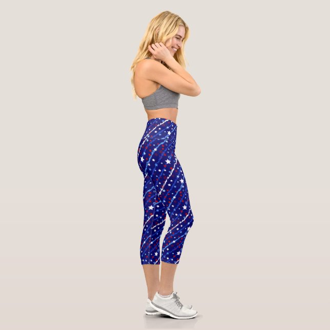 Leggings Capri Estrellas patrióticas imprimen capri femenino (Derecha)