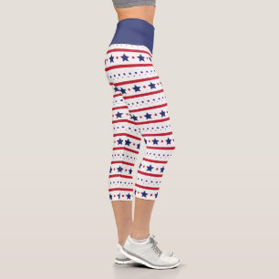 Leggings Capri Estrellas patrióticas y rayas