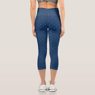 Leggings Capri Estrellas Rustic Elegant Blue & Black