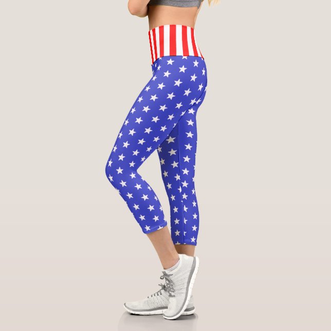 Leggings Capri Estrellas y cintas de Estados Unidos (Izquierda)