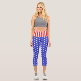 Leggings Capri Estrellas y cintas de Estados Unidos