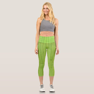 Leggings Capri Estructura geométrica de los tonos verdes