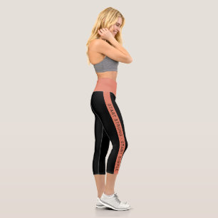 Leggings Capri Estudio de Fitness Personalizado Eslogan Franja Na